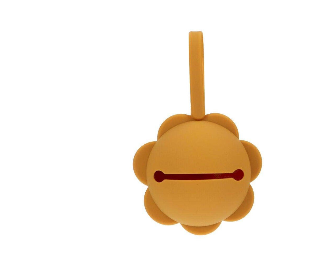 Praktisk og hygiejnisk sutteopbevaring i blød silikone – Sennepsgul