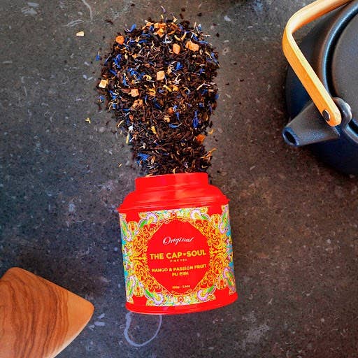 Mango Pu Erh - Rød te med Passionsfrugt og mange, 100 g