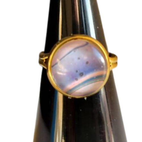 Enkelt ring med maleri – guld look, flere design