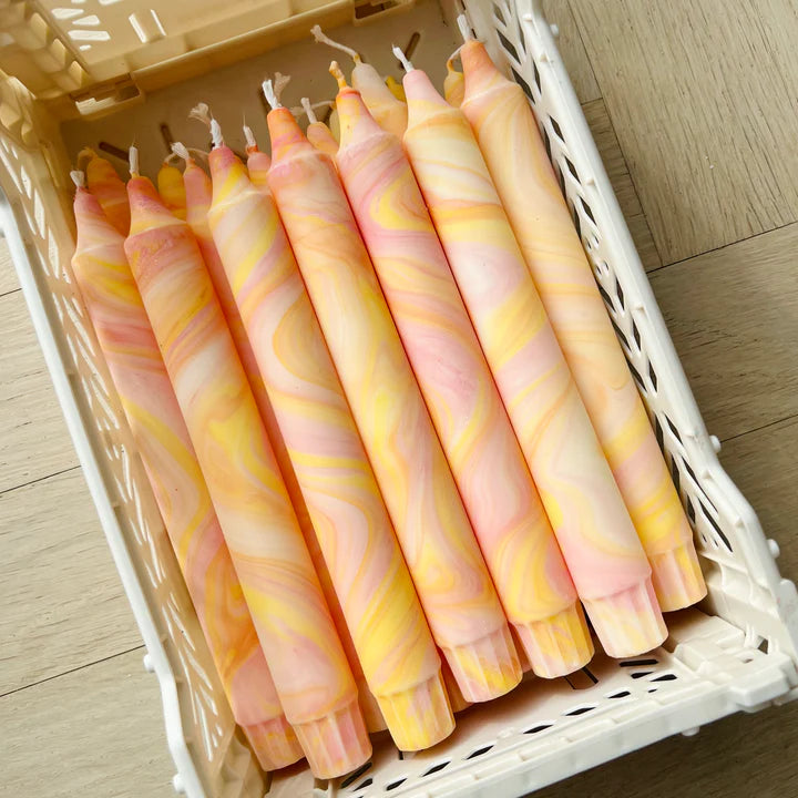 Marmoreret stearinlys