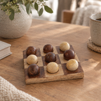 Kryds og Bolle spil i træ – dekorativt spil i mangotræ