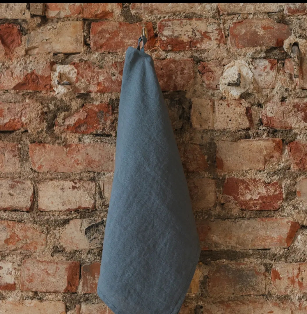 Hør viskestykke i Blågrå – Stonewashed