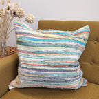 Pudebetræk 60x60 – håndvævet i genbrugsbomuld | Multifarvet