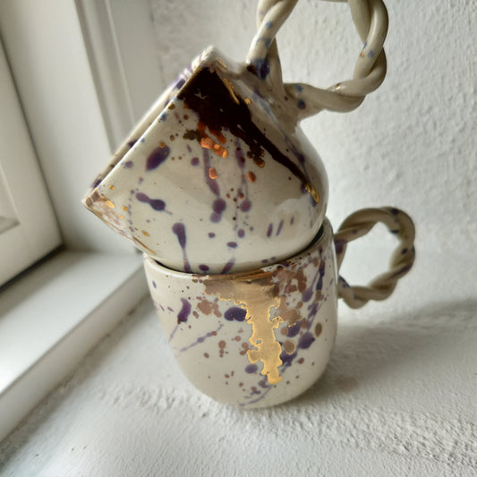 Espressokop - brombær og guld splash