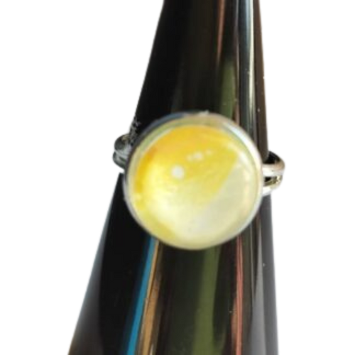 Enkelt ring med maleri – sølv look, flere design