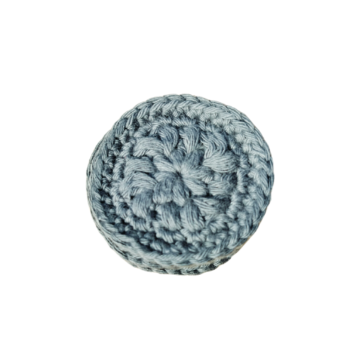 Hæklede bomuldsrondeller, flere farver, stor Ø 7,5cm, 2 stk.