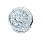 Hæklede bomuldsrondeller, flere farver, stor Ø 7,5cm, 2 stk.