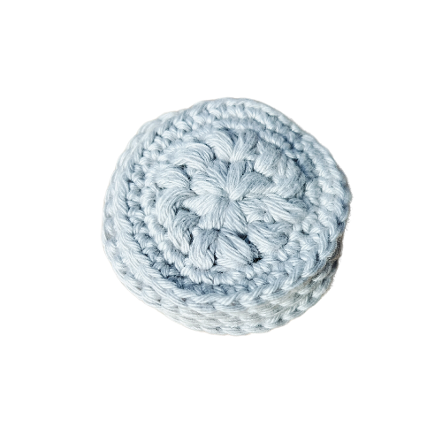 Hæklede bomuldsrondeller, flere farver, lille Ø 5,5, 2 stk.